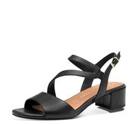 MARCO TOZZI Women's Elegant Leather Heeled Sandals, Black, 8 UK
