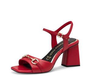 MARCO TOZZI Women's Elegant Leather Heeled Sandals, red, 5 UK