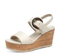MARCO TOZZI Women's Elegant Velcro Wedge Heel Sandals, Cream, 8.5 UK