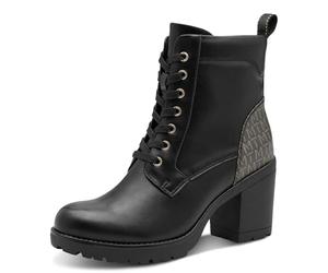 MARCO TOZZI Womens Faux Leather Lace Up Ankle Boots, Black (Black Comb), 8.5 UK