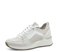 MARCO TOZZI Women's Flat Elastic Comfortable Trainers, Cream Comb, 8 UK
