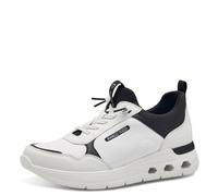 MARCO TOZZI Women's Flat Trainers with Laces Chunky Sole, White Black, 7 UK