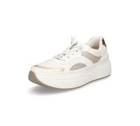 MARCO TOZZI Women's Flat Trainers with Laces Chunky Sole, White gold, 8 UK