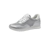 MARCO TOZZI Women's Flat Trainers with Laces Vegan, White Silver, 6 UK