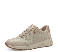 MARCO TOZZI Women's Flat Trainers with Zip Leisure, Cream Comb, 8 UK