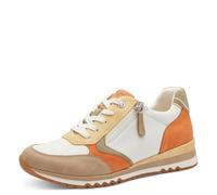 MARCO TOZZI Women's Flat Trainers with Zip Leisure, White Peach C, 5 UK