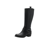 MARCO TOZZI Womens High Heel Block Heel Zip Up Boots, black, 5 UK
