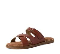 MARCO TOZZI Women's Leather Mules with Velcro Fastening, Cognac, 8 UK