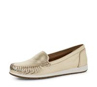 MARCO TOZZI Women's Leather Round Lace Moccasins, Gold, 6 UK
