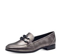 MARCO TOZZI Women's Loafer No Heel Buckle Flat, Grey (Pewter), 6 UK