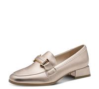 MARCO TOZZI Women's Loafers Soft Feel Me Footbed Soft Lining Vegan Shock-Absorbing Heel Vegan, Metallic (Platinum), 4.5 UK