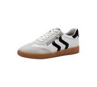 MARCO TOZZI Women's low-top sneakers with, White (WHITE/BLACK), 6 UK