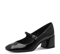 MARCO TOZZI Women's Mary Janes Strappy Block Heel, Black (Black Patent), 9 UK