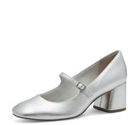 MARCO TOZZI Women's Mary Janes Strappy Block Heel, Silver, 8.5 UK