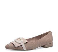 MARCO TOZZI Women's Pointed Ballet Flats Small Heel, Nude Comb, 8.5 UK