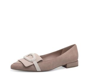 MARCO TOZZI Women's Pointed Ballet Flats Small Heel, Nude Comb, 8 UK