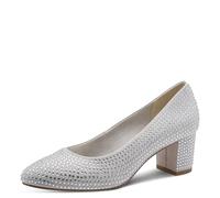 MARCO TOZZI Women's Pumps Soft Feel Me Footbed Soft Lining Glittering, Metallic (Silver), 4.5 UK