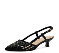 MARCO TOZZI Women's Slingback Pumps Pointed Small Heel, Black, 7 UK