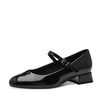 MARCO TOZZI Women's Pumps with Straps, Small Heel, Elegant, Black (Black Patent), 7 UK