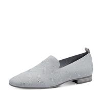 MARCO TOZZI Women's Round Toe Block Heel Loafers, Lt Grey Metal, 8 UK