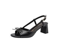 MARCO TOZZI women's sandal soft Feel Me footbed leather soft lining fashionable, black (BLACK), 6 UK