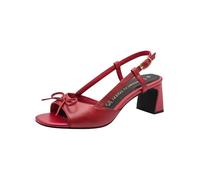 MARCO TOZZI women's sandal soft Feel Me footbed leather soft lining fashionable, red (RED), 7.5 UK