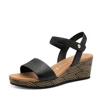 MARCO TOZZI Women's Sandal Soft Feel Me Footbed Leather Soft Lining Stylish, Black (Black), 4.5 UK