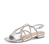MARCO TOZZI Women's Sandal soft Feel Me footbed Vegan soft lining Chic, metallic (SILVER), 4.5 UK