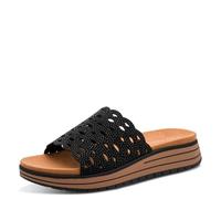 MARCO TOZZI women's sandal soft Feel Me footbed vegan soft lining modern, black (BLACK), 5.5 UK