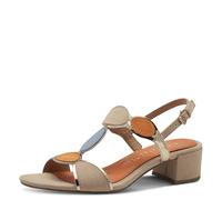 MARCO TOZZI Women's Sandal Soft Feel Me Footbed Vegan Vegan Heeled Sandals for the Perfect Summer Look, Beige (Biscuit Comb), 8.5 UK