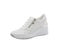 MARCO TOZZI Women's Sneaker Soft Feel Me Removable Footbed Leather Soft Lining Stylish, White (White), 7.5 UK