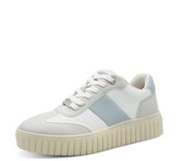 MARCO TOZZI Women's Sneaker Soft Feel Me Removable Footbed Soft Lining Modern, White (White/Blue), 6 UK