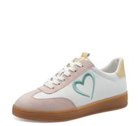 MARCO TOZZI Women's Sneaker Soft Feel Me Removable Footbed Soft Lining Stylish, White (White/Powder), 4.5 UK