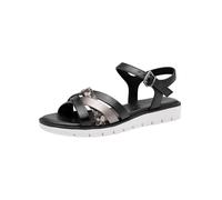 MARCO TOZZI Women's Summer Flat Sandals with Clasp, Black (Black Comb), 9 UK