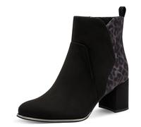 MARCO TOZZI Women's Vegan Ankle Boots with Block Heel, black leo, 6 UK