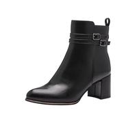 MARCO TOZZI Women's Vegan Pointed Ankle Boots with Heel, Black (Black Comb), 8.5 UK