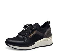 MARCO TOZZI Women's Wedge Trainers Casual with Wedge Heel, Black, 7 UK