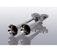 Marco Truck compressed air double horn 38 cm and 42 cm long (funnel made of high-gloss chrome-plated brass).