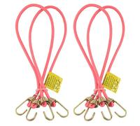 Marcobrothers Multipurpose Mini Bungee Cord with Steel Hook for Tarps, Tents, Camping Accessories and Auto Park Accessories (14 inch X 4, Pink)