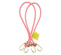 Marcobrothers Multipurpose Mini Bungee Cord with Steel Hook for Tarps, Tents, Camping Accessories and Auto Park Accessories (14 inch X 2, Pink)
