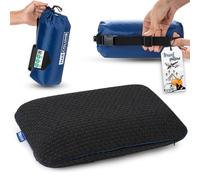Marcolumb Travel & Camping Comfortable Memory Foam Pillow - Easy to Carry Portable Bag - Temperature Regulating Pillow Case - Perfect for Travelling (Black)