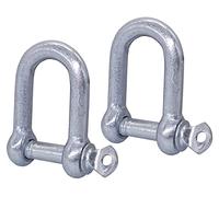 Marcopol Galvanized Steel Shackles, 16 mm, Pack of 2, Screw Pin, Silver