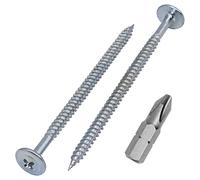 Marcopol (Pack of 100 pcs) Zinc Plated Steel 4.2 x 75 mm Wood Screws, Metal Screws, Phillips Modified Truss Head, Self Tapping (100, 4.2 x 75 mm)