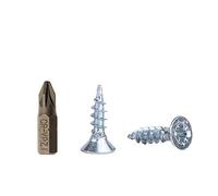Marcopol (Pack of 100) Zinc Plated Steel Wood Screws, 3.5 x 10 mm, Pozi-Drive Head, Countersunk, Chipboard Screws