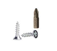 Marcopol (Pack of 100) Zinc Plated Steel Wood Screws 3.5 x 15 mm, Pozi-Drive Head, Countersunk, Chipboard Screws