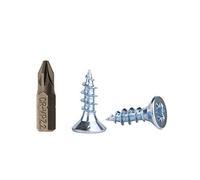 Marcopol (Pack of 100) Zinc Plated Steel Wood Screws, 5.0 x 16 mm, Pozi-Drive Head, Countersunk, Chipboard Screws