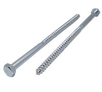 Marcopol (Pack of 2 pcs) DIN 571 Zinc Plated Steel Hexagon Wood Screws M12 x 200 mm, Hex Screw, Lag Bolts, Hex Head, Coach Screws (2, M12 x 200 mm), Silver