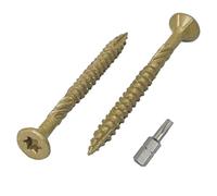 Marcopol (Pack of 250 pcs) Green Anti-corrosion Finish 4.0 x 45 mm Timber Decking Screws, Wood Screws, Torx Head, Type 17, Countersunk Head, Exterior Screw (250, 4.0 x 45 mm)