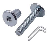 Marcopol (Pack of 30 pcs) Zinc Plated Steel Joint Connector Bolts M6 x 30 mm With Nuts, Furniture Connector Bolt, Hex Allen Screws (30, M6 x 30 mm (With Nuts), Silver