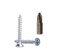 Marcopol Wood Screws, 4.0 x 25 mm, Pack of 500, Pozidriv, Countersunk, Zinc Plated Steel